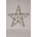 Kerstster LED op batterij zilverkleurig 40 cm