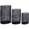PTMD windlicht Javi metaal zwart 50 cm set van 3