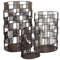 PTMD windlicht Stenn ovaal metaal messingkleurig 50 cm set van 3