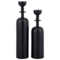 PTMD kandelaar Yanou met ring L aluminium zwart 32 cm