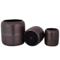 PTMD bloempot Djace aluminium koperkleurig 34 cm set van 3