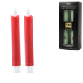 PTMD LED dinerkaars op batterij rustic red 2,2 x 16 cm set van 2