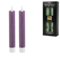 PTMD LED dinerkaars op batterij rustic lilac 2,2 x 16 cm set van 2