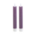 PTMD LED dinerkaars op batterij rustic lilac 2,2 x 16 cm set van 2