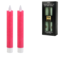 PTMD LED dinerkaars op batterij bright pink 2,2 x 16 cm set van 2