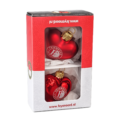 Kerstbal Feyenoord hart glas rood 5 cm set van 2