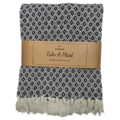 Take a Plaid 56 recycelte Baumwolle schwarz 130 x 180 cm