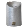 700135 PTMD Kunstkerze silber mit beweglicher LED-Lichtflamme 15 cm