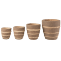 J-Line bloempot gevlochten bruin 23,5 cm
