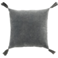 J-Line kussen Velvet kwast grijs 43 x 43 cm