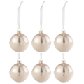 J-Line kerstballen Paillet glas roze 8,5 cm set van 6