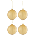 J-Line kerstballen glas goudkleurig 10 cm set van 4
