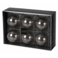 J-Line kerstballen Smokey glas grijs 8 cm set van 6
