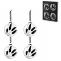 J-Line kerstballen glas droogtak zwart 10 cm set van 4