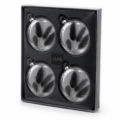 J-Line kerstballen glas droogtak zwart 10 cm set van 4