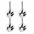 J-Line kerstballen glas droogtak zwart 10 cm set van 4