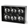 J-Line kerstballen glas bol droogtak zwart 8 cm set van 6
