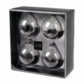 J-Line kerstballen glas bol droogtak zwart 10 cm set van 4