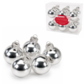 Deco Heitmann kerstballen glas zilverkleurig 4 cm set van 12
