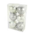Kerstballen Mirror zilverkleurig 5,5 cm set van 6
