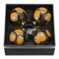 J-Line kerstballen geel 10 cm 4 stuks