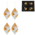 J-Line kerstballen geel 17 cm 4 stuks