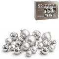 Glazen kerstballen zilverkleurig 7 cm 52 stuks