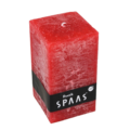 (R) Spaas stompkaars Rustic vierkant rood 7 x 13 cm