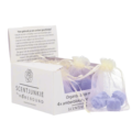 Amberblokje Roos lavendel 2,5 cm organza zakje met 4 stuks