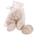 Amberblokje pasen eieren original amber 4,5 cm organza zakje met 3 stuks