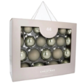 Kerstballen in koffer glas cottage green 44 stuks