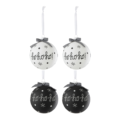 J-Line kerstballen glas Ho Ho Ho 10 cm set van 4