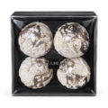 J-Line kerstballen glas Rose 10 cm set van 4