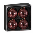 J-Line kerstballen glas Mauve 12 cm set van 4