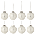 J-Line kerstballen glas Pearl 6 cm set van 8