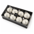J-Line kerstballen glas Pearl 6 cm set van 8