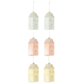 J-Line kerstballen glas House 12 cm set van 6