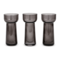 SENZA theelichthouder/vaas grijs 10 cm set van 3