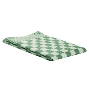 Theedoek geblokt groen budget 65x65 cm