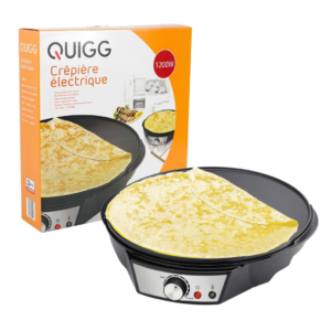 Quigg crêpemaker 1200W EU stekker zwart 32 cm