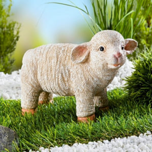 Deco schaap lammetje polystone 19 cm