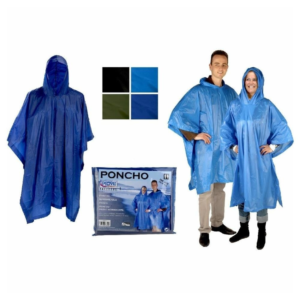 Poncho volwassen one size assorti