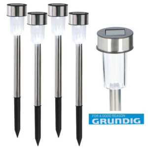Grundig solarlamp rvs modern 4 stuks