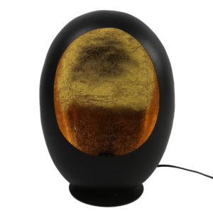 Countryfield Tischlampe Eggy M schwarz/gold EU-Stecker 44 cm