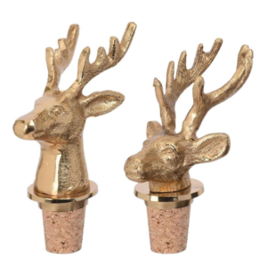 Wijnfles stopper hert 9 cm assorti