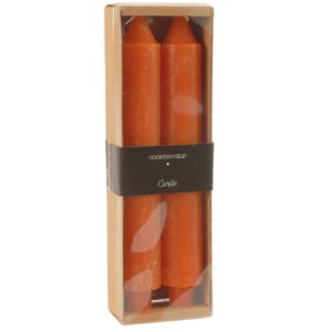 Countryfield Tafelkerzen Vela orange 25 cm 2er Set