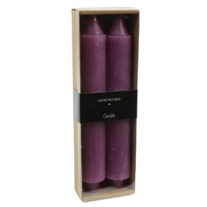 Countryfield dinerkaarsen Vela lila 25 cm set van 2