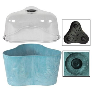 Artstone grow Blumentopf mit Deckel 3-fach blau 20 cm