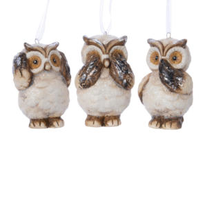 Hanger uil 7,5 cm 3 assorti