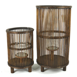 Lantaarn Saigon bruin 41 cm set van 2